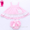 Kids Girl Boutique Clothing Sets Wholesale Children's Cotton Ruffled Shorts Summer Outfit Two Pieces Sets